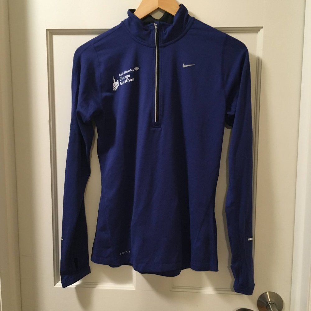 Nike Women's Deep Blue Half-Zip Long Sleeve Top